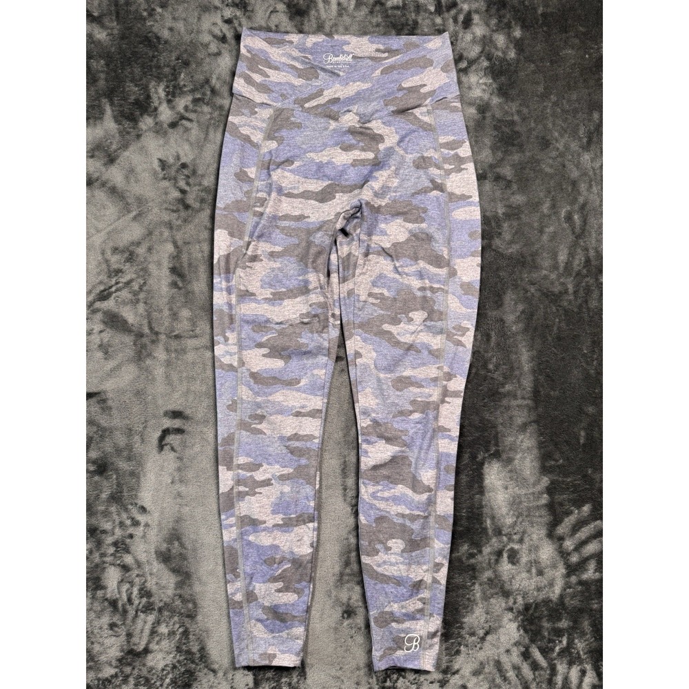 Bombshell Sportswear Womens Camo Leggings Blue Gray High Rise
